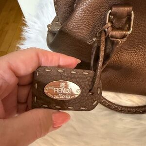 Fendi Dark Brown Leather Shoulder Bag